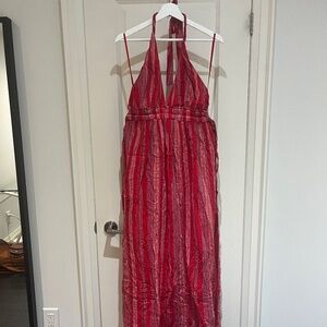 Club Monaco Red Maxi Halter Dress - 8